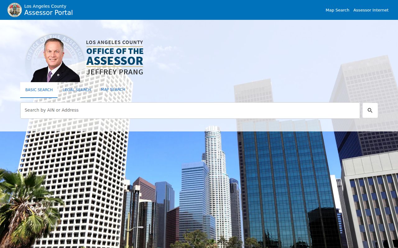 Torrance residents directory view of the Los Angeles County Assessor Portal address and AIN search