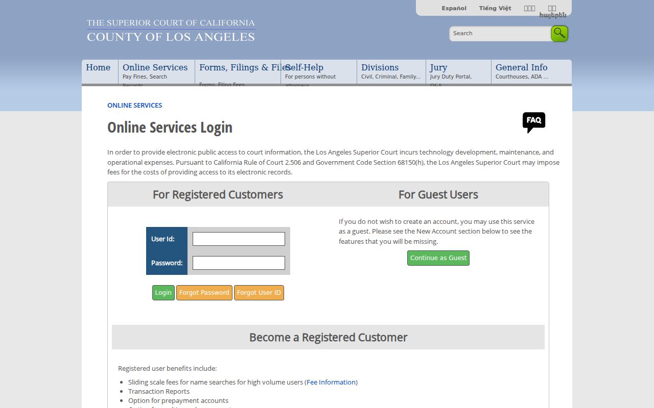 Torrance residents directory reference image of LA Superior Court Case Access