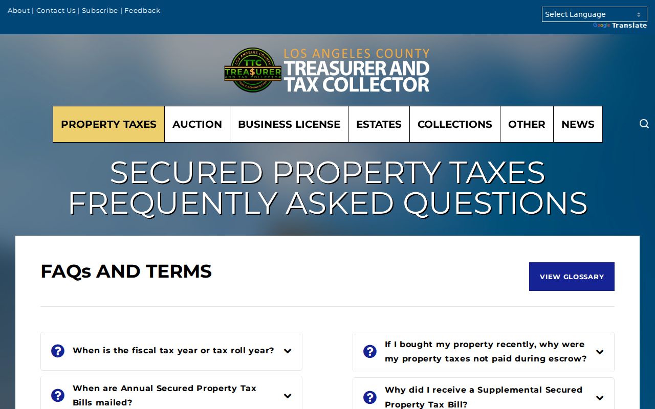 Torrance street directory reference image for Los Angeles County secured property tax records